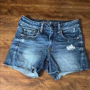 American Eagle Outfitters Distressed Blue Jean Shorts